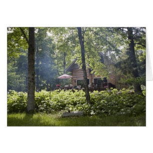 Cabaña de madera en maderas