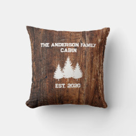 Cabaña de madera rústica de almohada personalizada