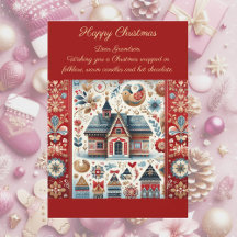 Cabaña de Navidad Nórdica Pueblo Escandinavo Rojo