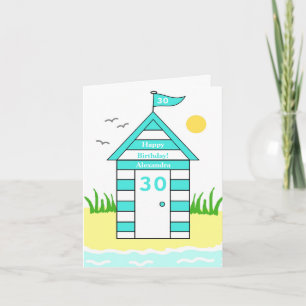 Cabaña de Playa Tarjeta de 30 Cumpleaños
