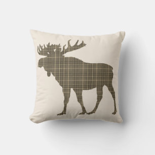 Cabaña de ternera marrón Moose almohada rústica