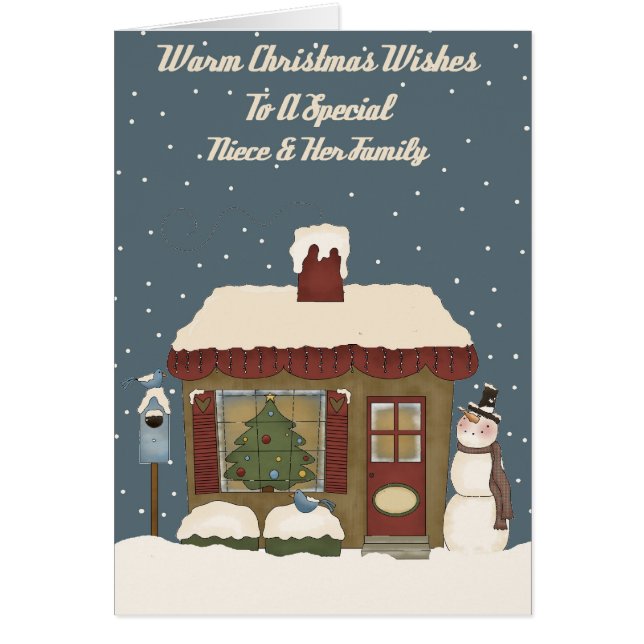 Cabaña del navidad a una sobrina y a una familia (Frente)