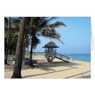 Cabaña en tarjeta de la playa