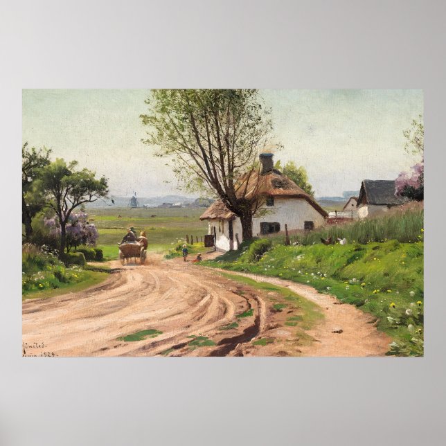 Cabaña Rústica de Granja Arte de Verano de Camino (Frente)