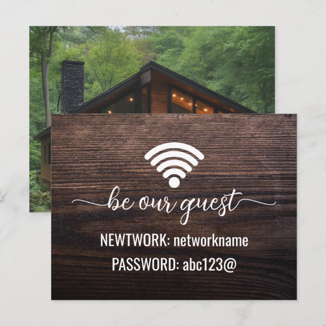 Cabañas de Alquiler Tarjetas Wifi Rústicas (Anverso / Reverso)