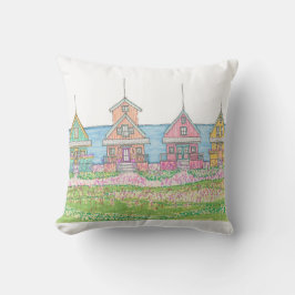 Cabañas de playa luminosas con almohada exterior