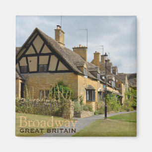 Cabañas en Broadway, imán del texto de Cotswolds