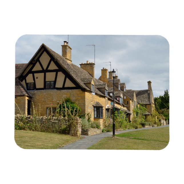 Cabañas en Broadway, imán rectangular Cotswolds (Horizontal)