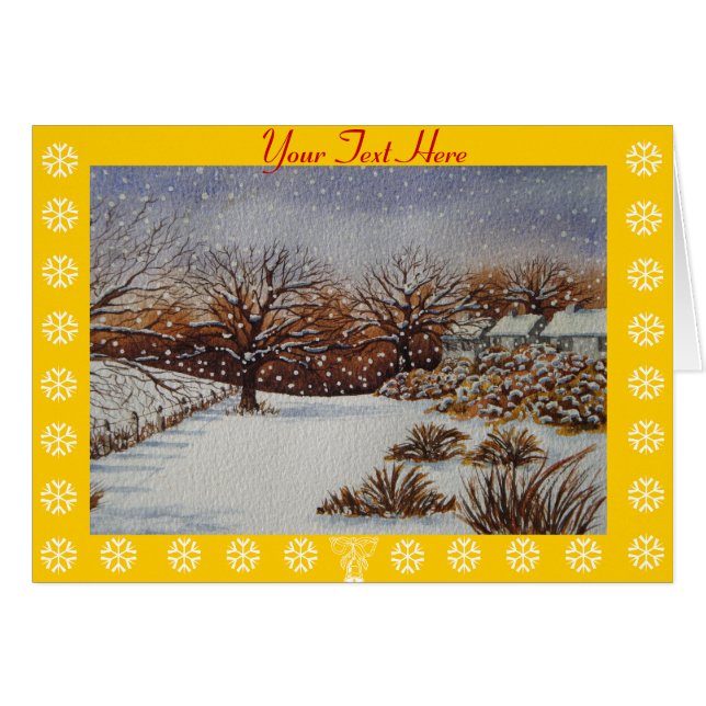 cabañas rurales nevadas en navidades (Anverso (Horizontal))