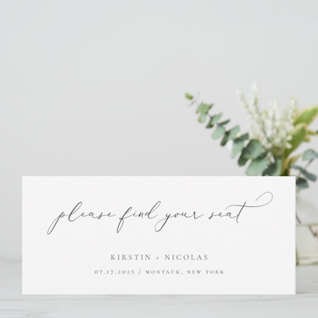 Cabecera de la tarjeta de asiento de mesa del Boda (Anverso de pie)