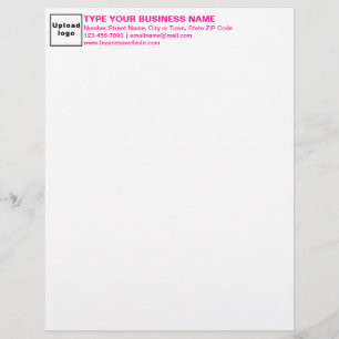 Cabecera de texto rosa de membrete comercial