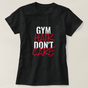 Cabello de gimnasia no le importa la camiseta de l