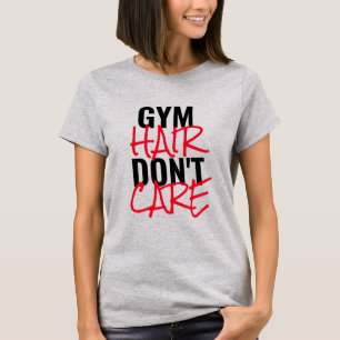 Cabello de gimnasia no le importa la camiseta de l