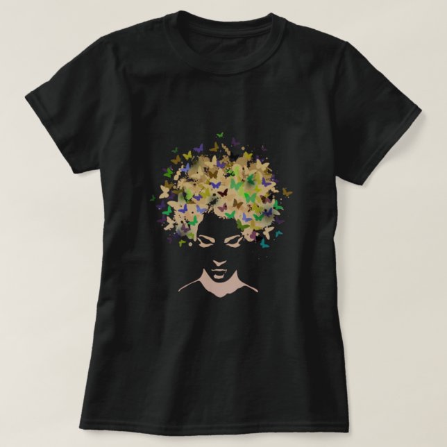 Cabello de mariposas camiseta (Diseño del anverso)