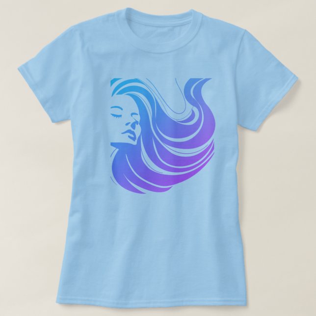 Cabello en la camiseta del viento (Diseño del anverso)