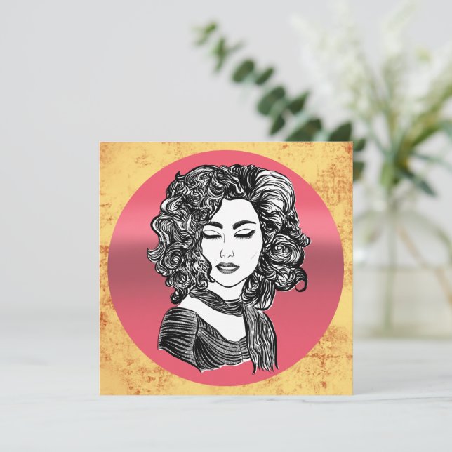 Cabello rizado belleza   (Anverso de pie)