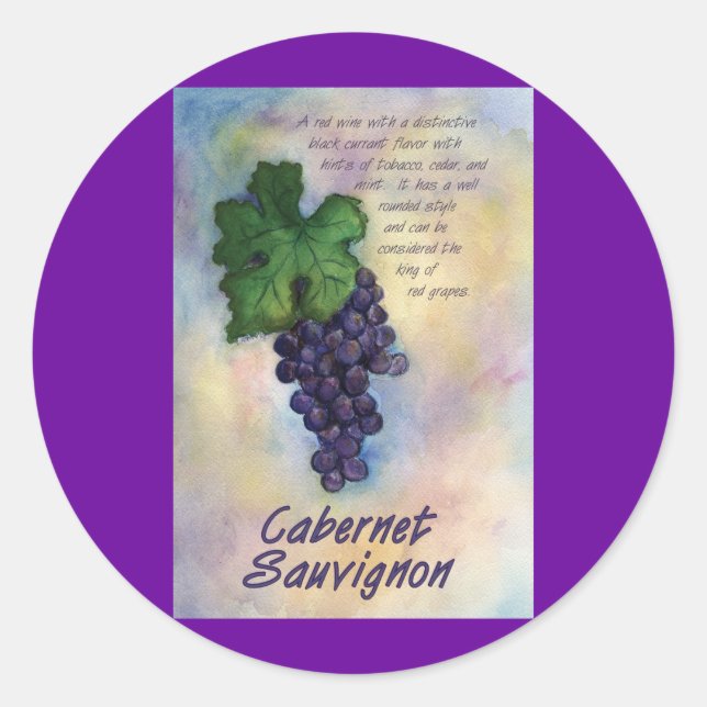 Cabernet Sauvignon Wine Pegatina (Anverso)