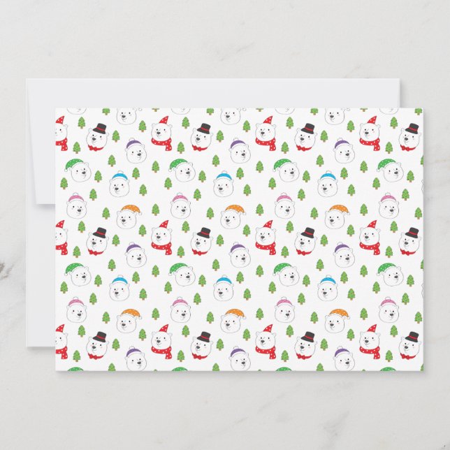 Cabeza Adorable de Oso Polar de Navidad (Anverso)