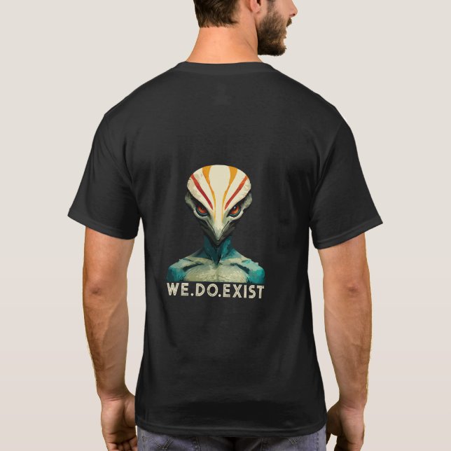 Cabeza Alien - Existe Camiseta (Reverso)