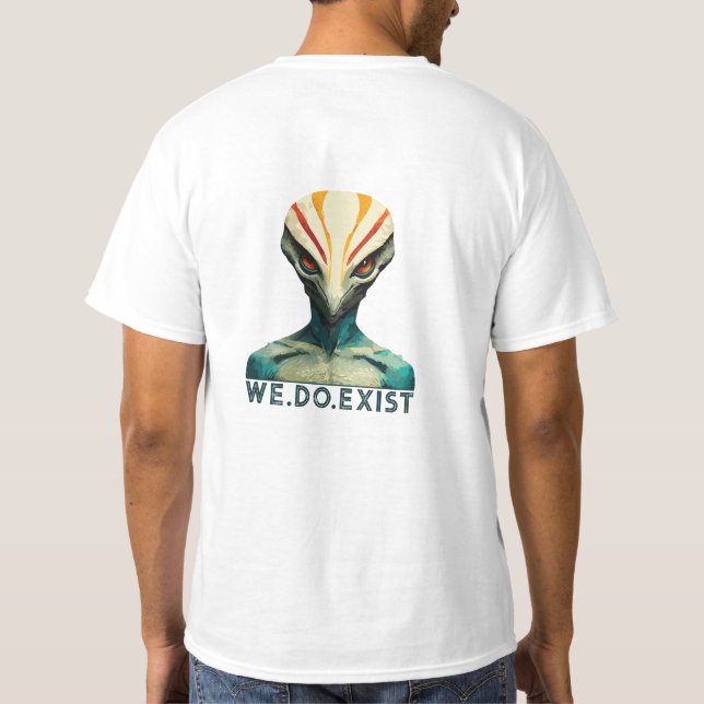 Cabeza Alien - Existe Camiseta (Reverso)