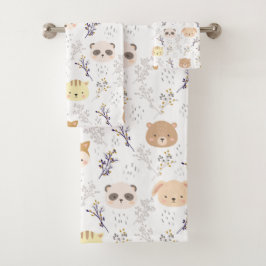 Cabeza Animal Adorable Y Patrón Floral