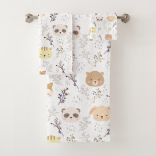 Cabeza Animal Adorable Y Patrón Floral