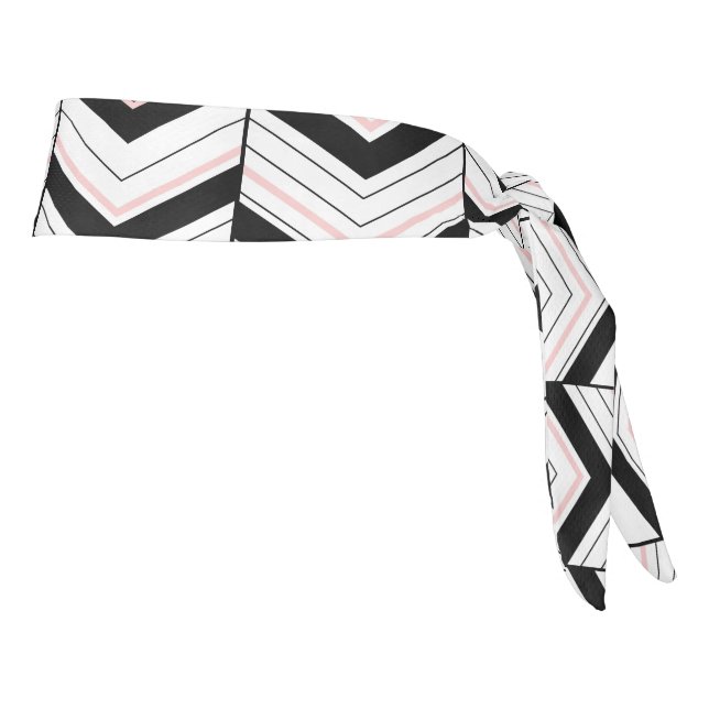 Cabeza atlética de chevron blanco negro y Rubor (Girar 90)