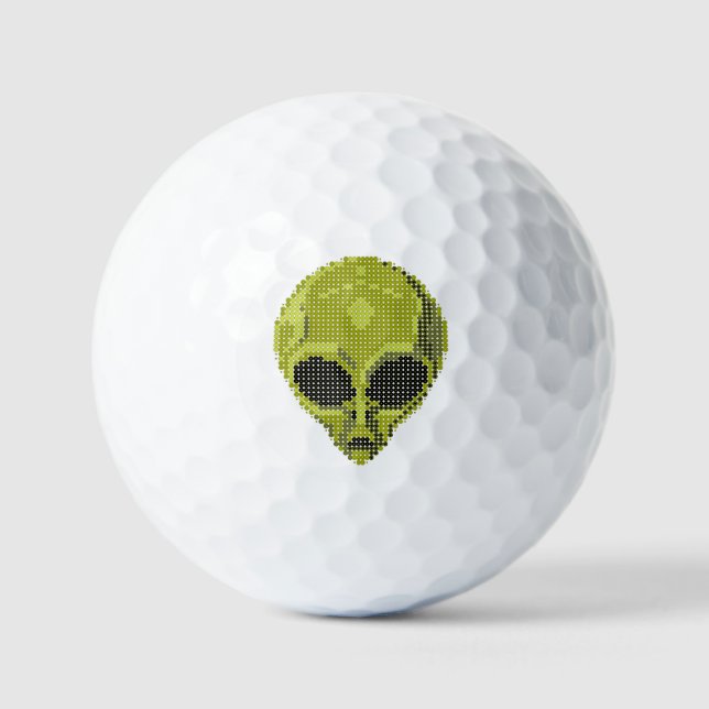 Cabeza de Alien Verde Bola de Golf Personalizada (Anverso)