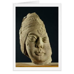 Cabeza de arenisca roja de Yakshi, Bharhut, siglo 