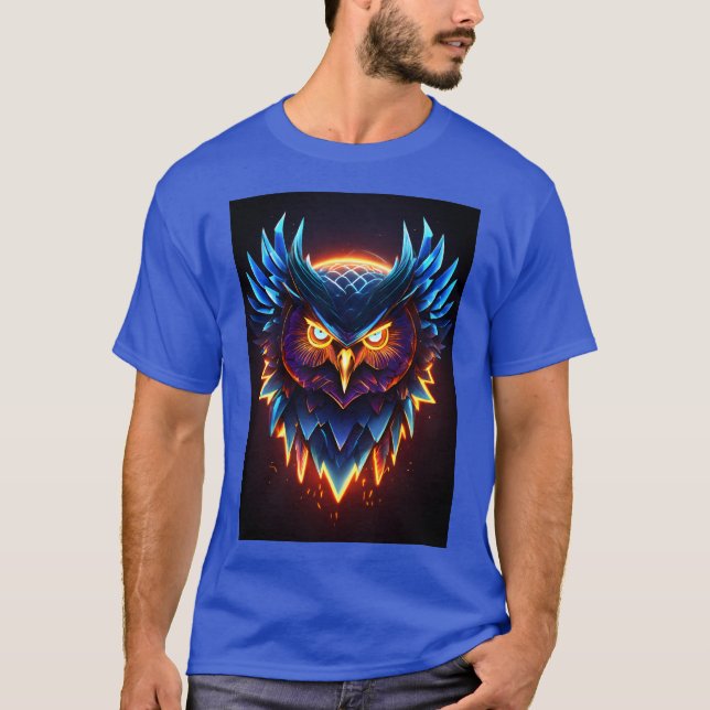 Cabeza De Búho Majestuosa Imprimir Camiseta .-Insp (Anverso)