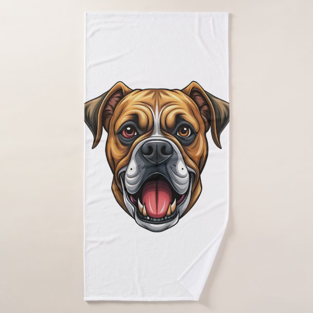 Cabeza de bulldog. Perro bulldog (Toalla de baño)