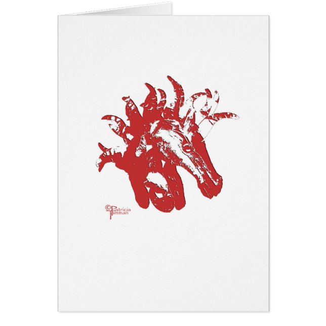 Cabeza de caballo de hierro del carrusel en rojo (Frente)