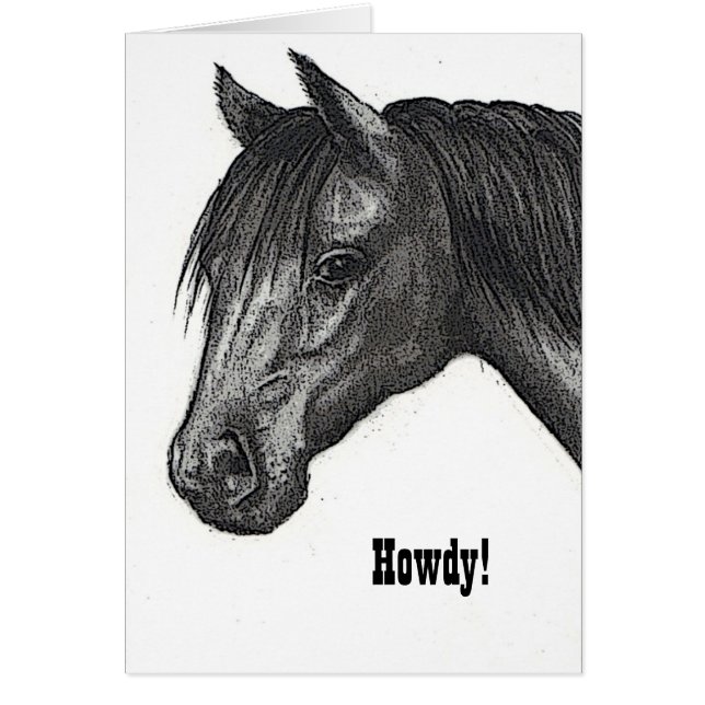 Cabeza de caballo: Dibujo: Howdy: El llegar (Frente)