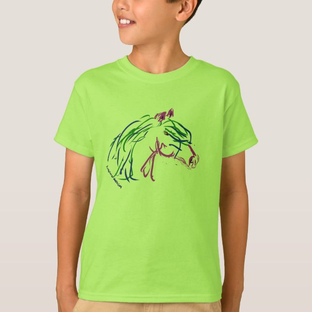Cabeza de caballo, haber coloreado multi, camiseta (Anverso)