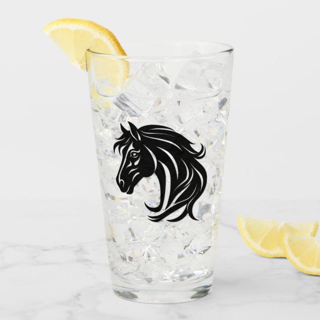 Cabeza de caballo negro magnífico (Anverso (hielo))
