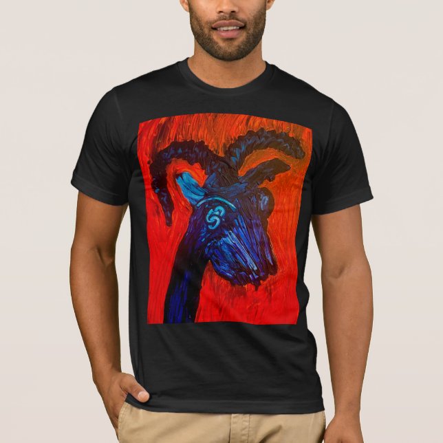 Cabeza de cabra Camiseta oscura básica (Anverso)