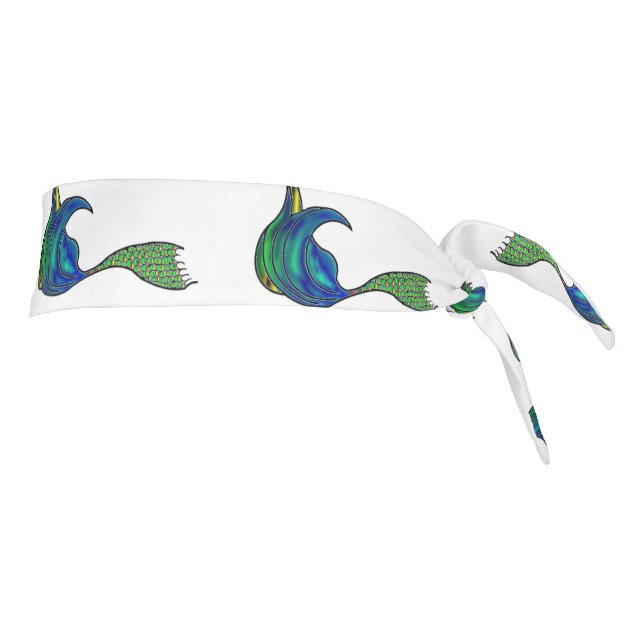 Cabeza de cola azul y verde de la sirena (Girar 90)