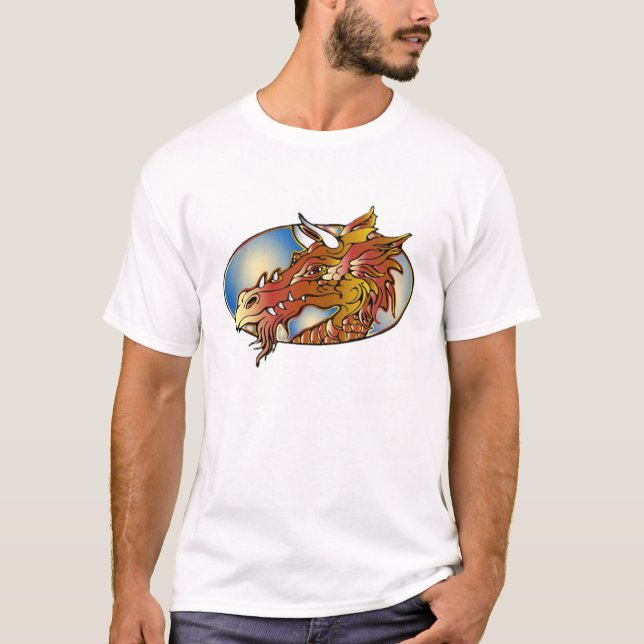 Cabeza de dragón de arte del tatuaje - Camisa (Anverso)