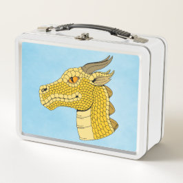 Cabeza de dragón dorado en perfil