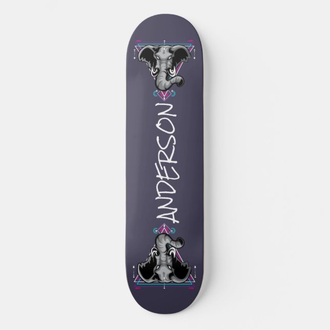 Cabeza de elefante personalizada de skateboard sag (Anverso)