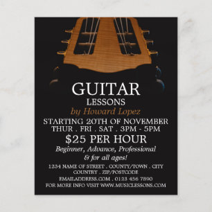 Cabeza de guitarra, volante publicitario de clases