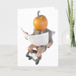 CABEZA de la CALABAZA EN tarjeta de felicitación