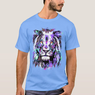 Cabeza de león azul - Camiseta de cara de león r