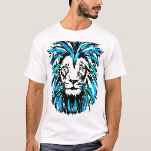 Cabeza de León Azul - Camiseta Retrato de León Gua