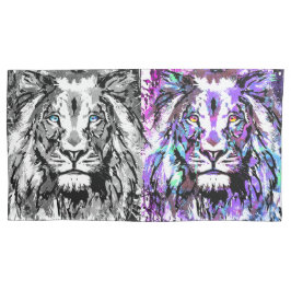 Cabeza de león azul gris - funda para almohada de 