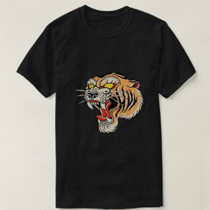 Cabeza de león IMPRIMIR camisetas negras para homb
