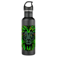 Cabeza de León Verde - Botella de Agua de Cara de 