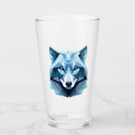 Cabeza de lobo geométrica azul