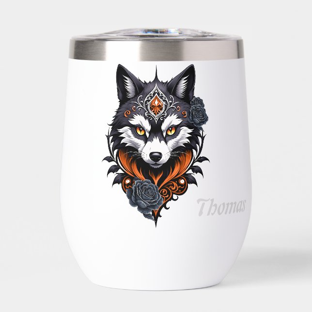 Cabeza de lobo majestuosa, terminada en una profun (Frente)