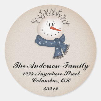 Cabeza de Snowman 3 - Navidades Abordan Etiquetas
